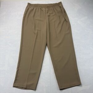 R&M Richards Womens 16WP Tan Elastic Waist Dress Pants USA Made